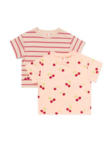 t-shirts b&eacute;b&eacute; jersey rayures - 2 pi&egrave;ces &eacute;cru &eacute;cru - 33076870ECRU - HEMA