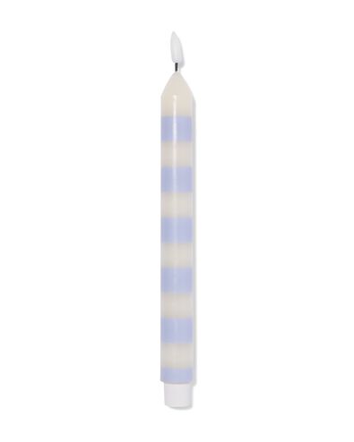 LED-Stabkerze ⌀ 2,3 &times; 29 cm, gestreift, elfenbeinfarbig-blau - 13550154 - HEMA