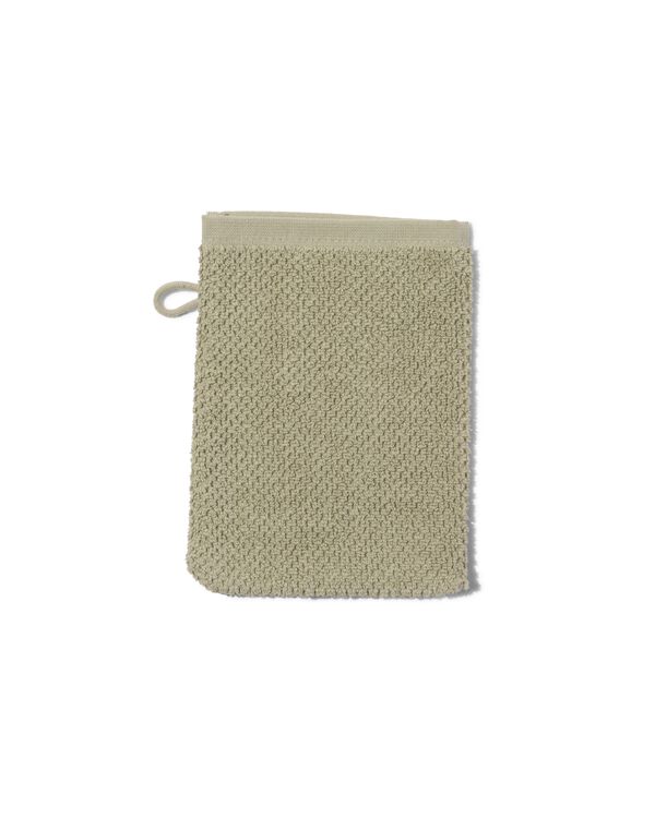 gant de toilette 2&egrave;me vie coton recycl&eacute; 16x21 gris-vert - 5240212 - HEMA