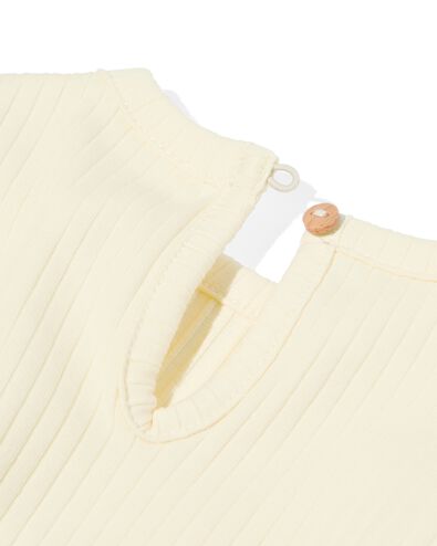 t-shirt bébé côtelé avec volant jaune pâle 74 - 33035953 - HEMA