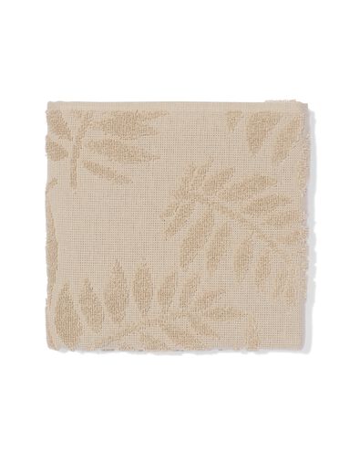 essuie-mains 50x50 coton feuilles beige - 5420082 - HEMA