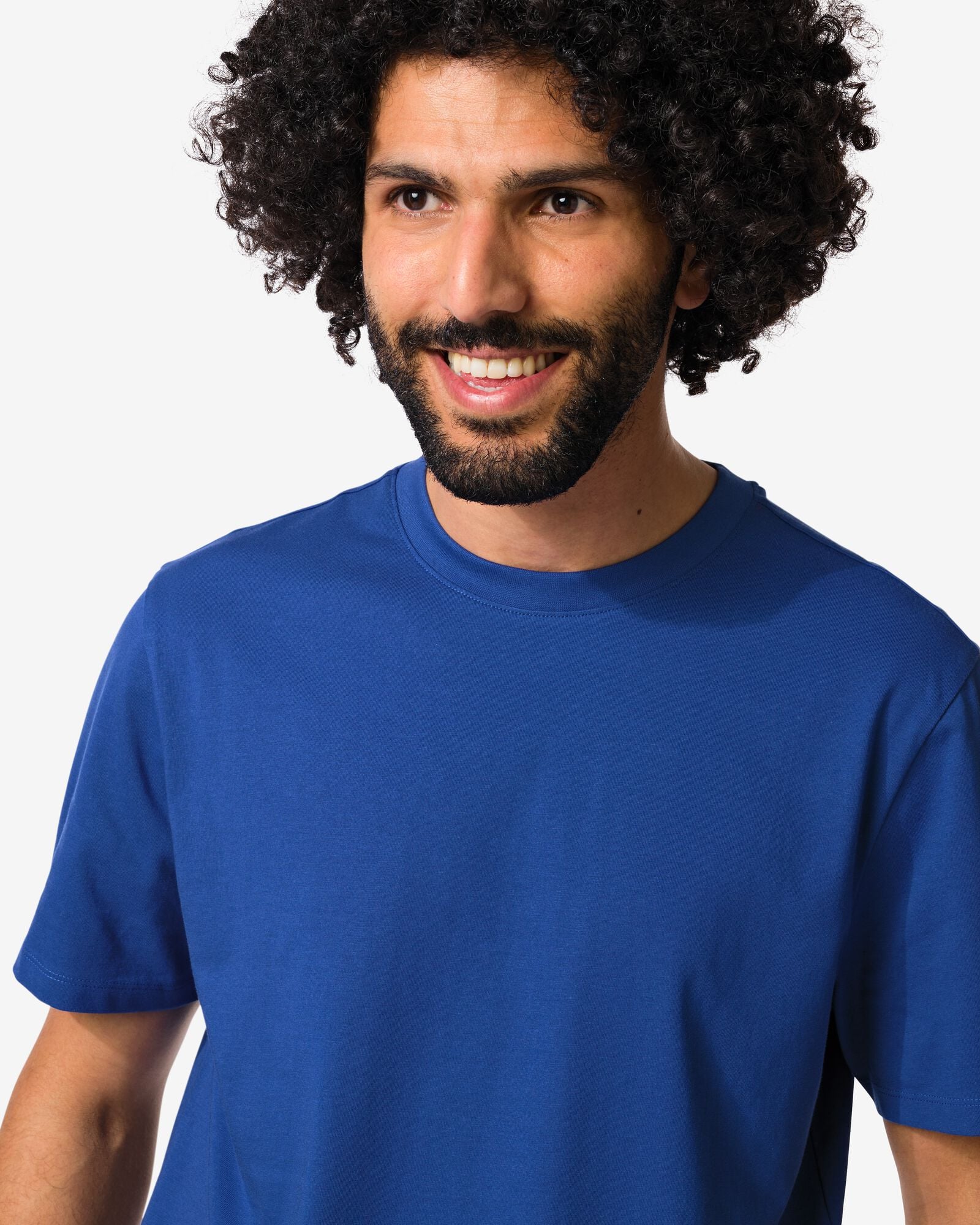 t-shirt homme coupe classique bleu vif bleu vif - 2190390BRIGHTBLUE - HEMA