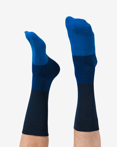 2 paires de chaussettes homme en coton Takkie bleu bleu - 1000028324 - HEMA