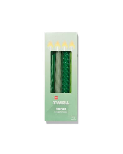 4 bougies torsad&eacute;es &Oslash;2x25 vert - 13506028 - HEMA