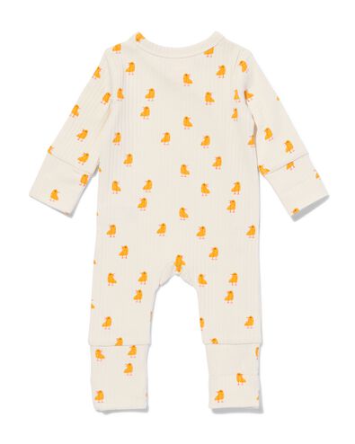 combinaison &eacute;volutive c&ocirc;tel&eacute;e nouveau-n&eacute; avec bambou stretch canetons blanc cass&eacute; - 33405620OFFWHITE - HEMA