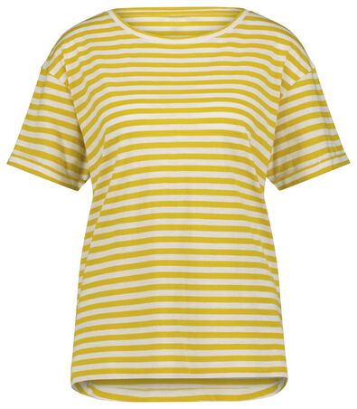 t-shirt femme lignes jaune - 1000023914 - HEMA