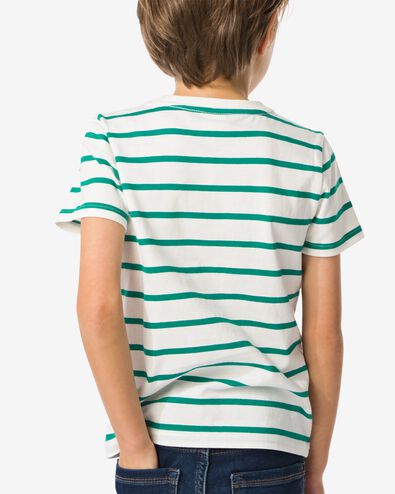 t-shirt enfant rayures vert 122/128 - 30785326 - HEMA