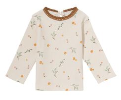 Baby-Shirt, Waffelstruktur Blumen eierschalenfarben eierschalenfarben - 1000028579 - HEMA