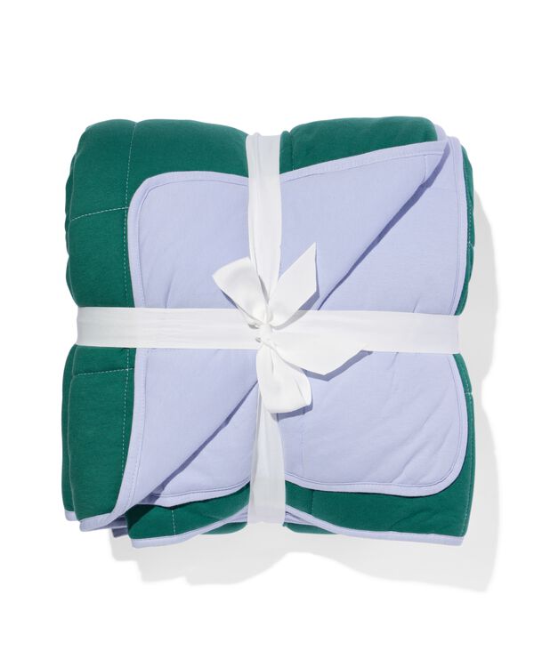 Bedsprei jersey streep groen/lila 260x235 - 5760101 - HEMA