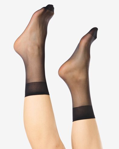 collants chaussettes anti-filage mats 15 deniers - 2 paires noir one size - 4022756 - HEMA