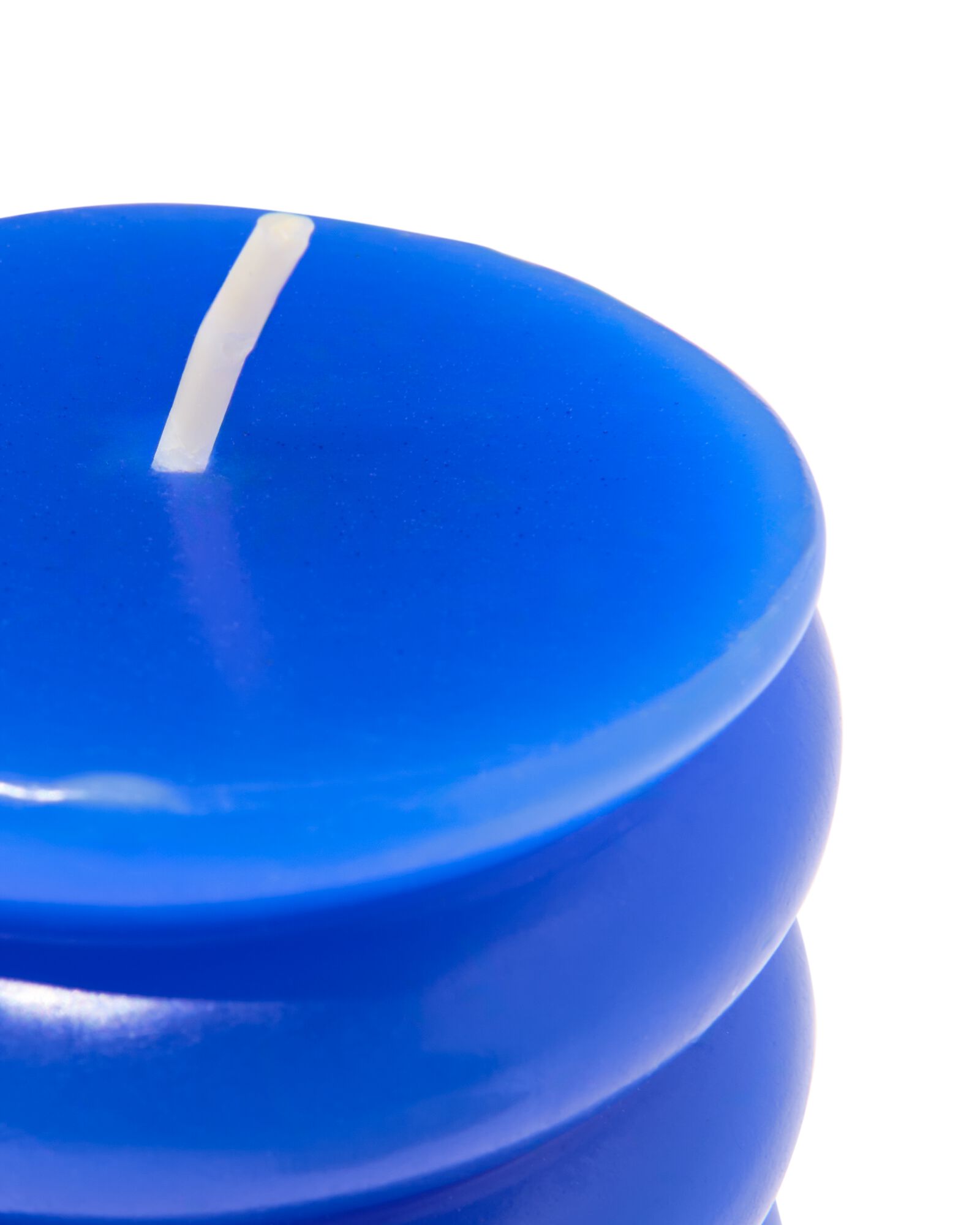 bougie cylindrique nervur&eacute;e 5,5 x 15 cm bleu - 13506106 - HEMA