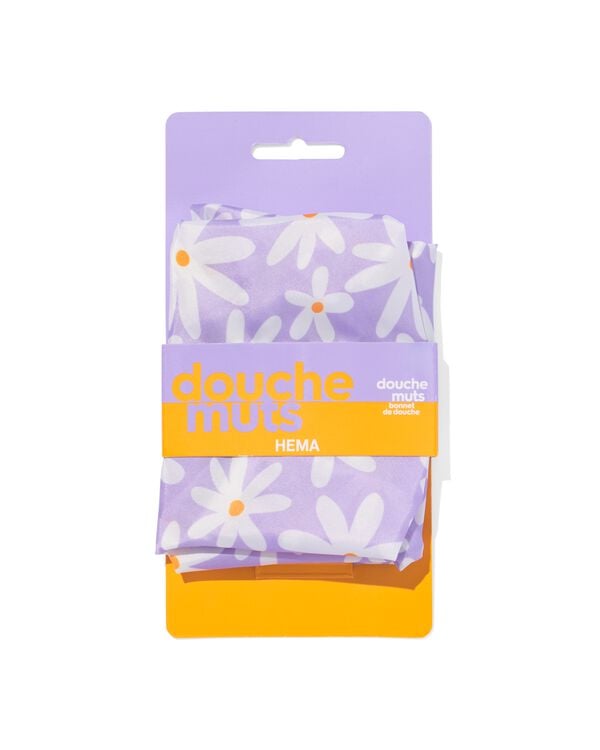 bonnet de douche lilas &agrave; fleurs - 11880069 - HEMA