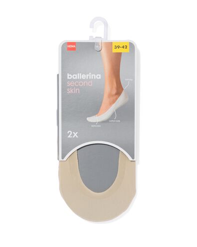 2 paires de socquettes ballerines naturel - 1000012862 - HEMA