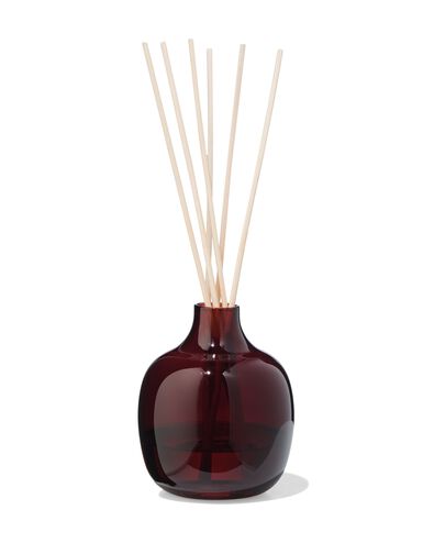 vaas voor geurstokjes ⌀8.4x10cm glas bruin - 13507541 - HEMA