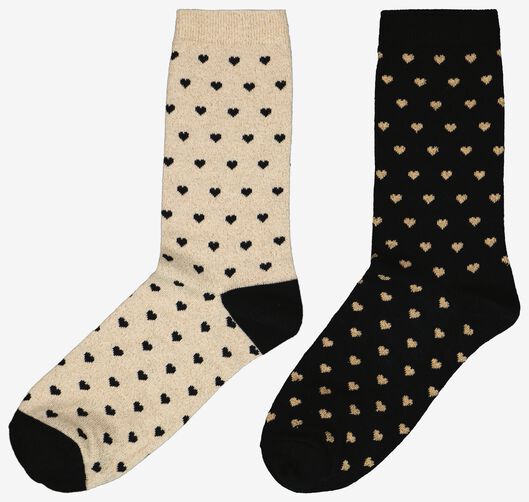 2 paires de chaussettes femme avec coton beige 39/42 - 4260332 - HEMA