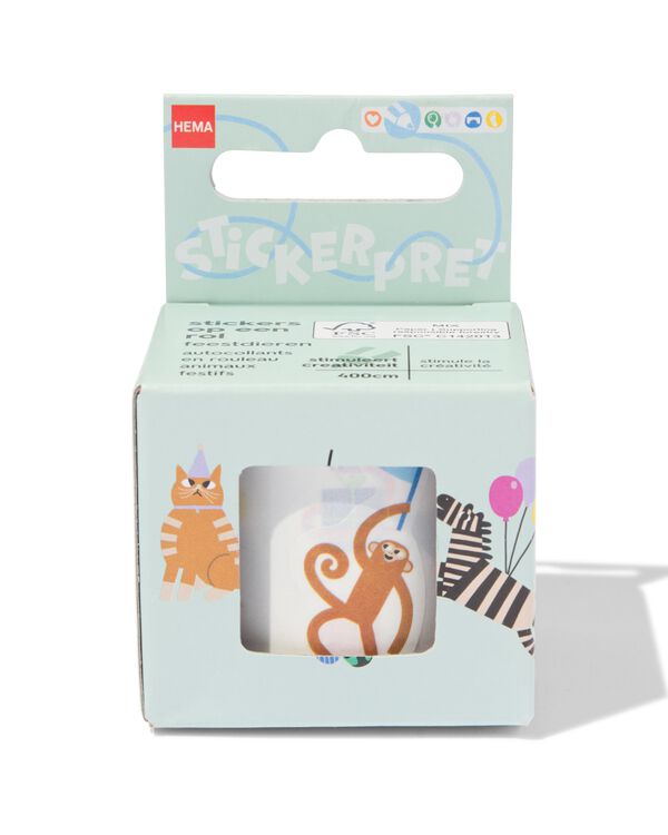 stickers op een rol 4m feestdieren - 15900324 - HEMA