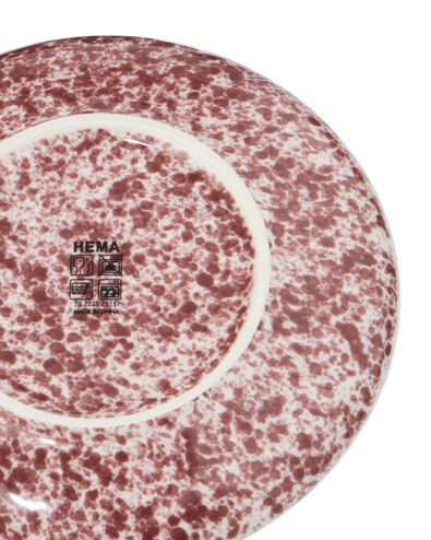 assiette &agrave; dessert ⌀16cm fa&iuml;ence mouchet&eacute;e rouge - 9650350 - HEMA