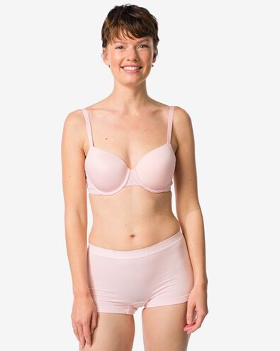 boxer femme sans couture microfibre rose p&acirc;le - 19602961LIGHTPINK - HEMA