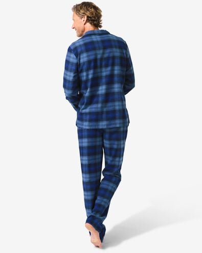 Herrenpyjama aus Flanell, kariert blau blau - 23634430BLUE - HEMA