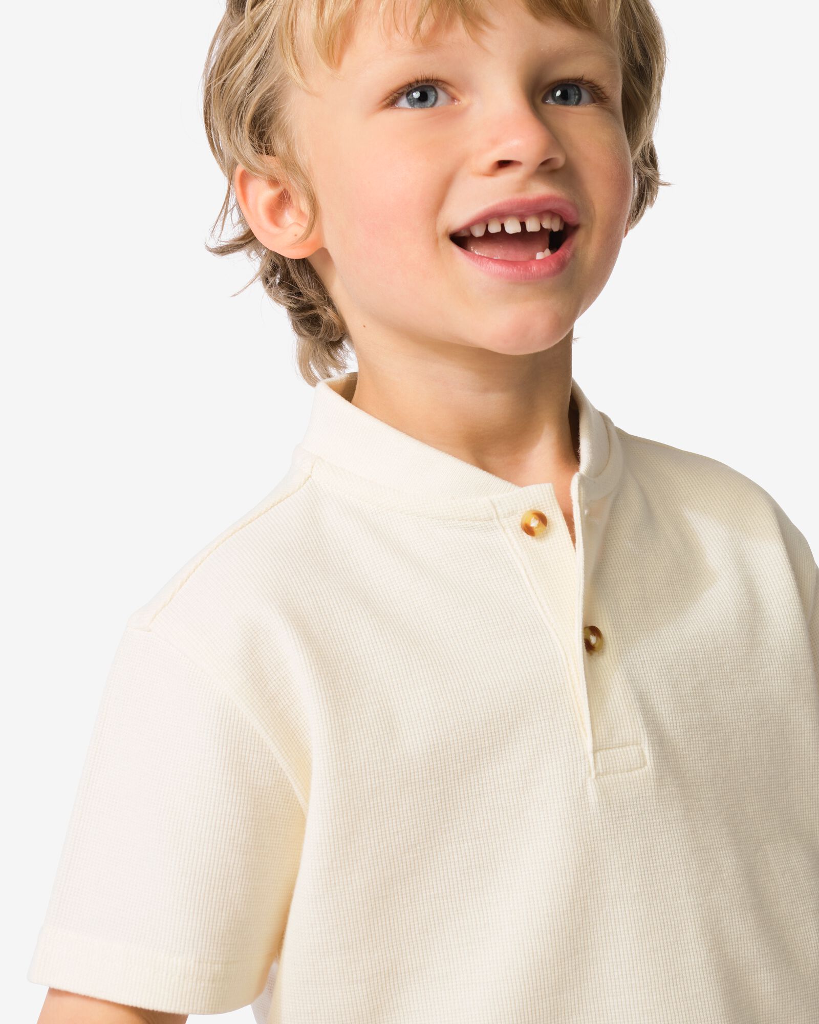 T-shirt enfant gaufr&eacute; &eacute;cru &eacute;cru - 30719823ECRU - HEMA