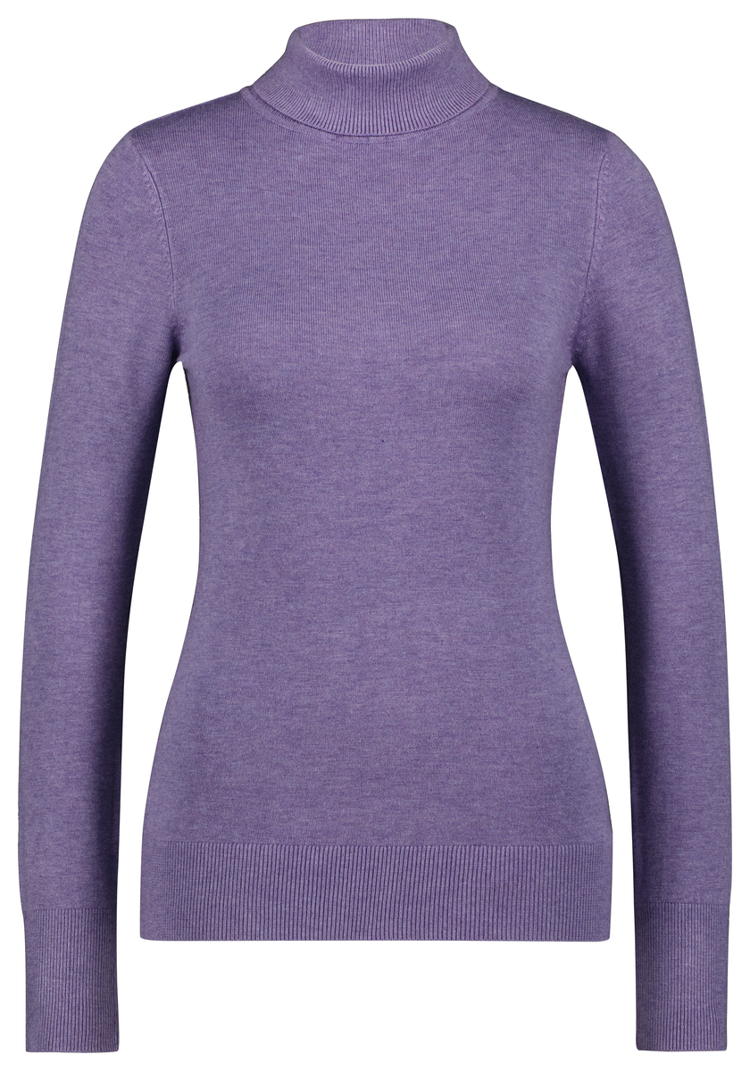 pull femme à col roulé violet - 1000025136 - HEMA