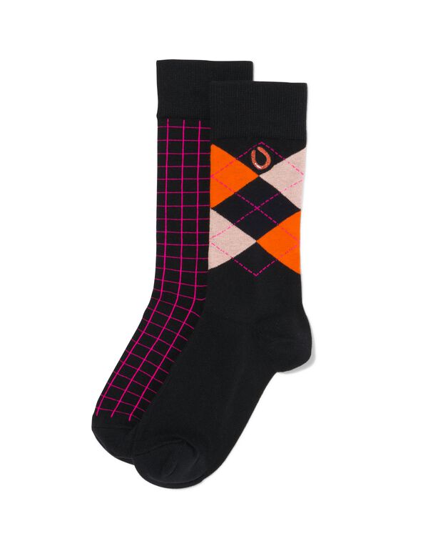 2 paires de chaussettes homme avec coton noir noir - 4130775BLACK - HEMA