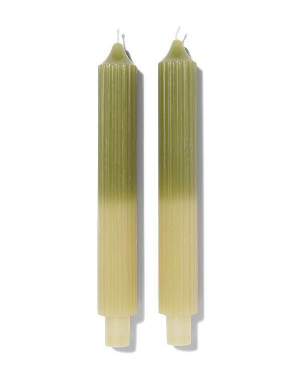 2 bougies dintérieur nervurées Ø3.5x25 vert - 13506073 - HEMA