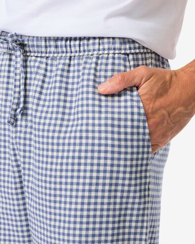 herenpyjamabroek flanel ruiten donkerblauw - 23675710DARKBLUE - HEMA