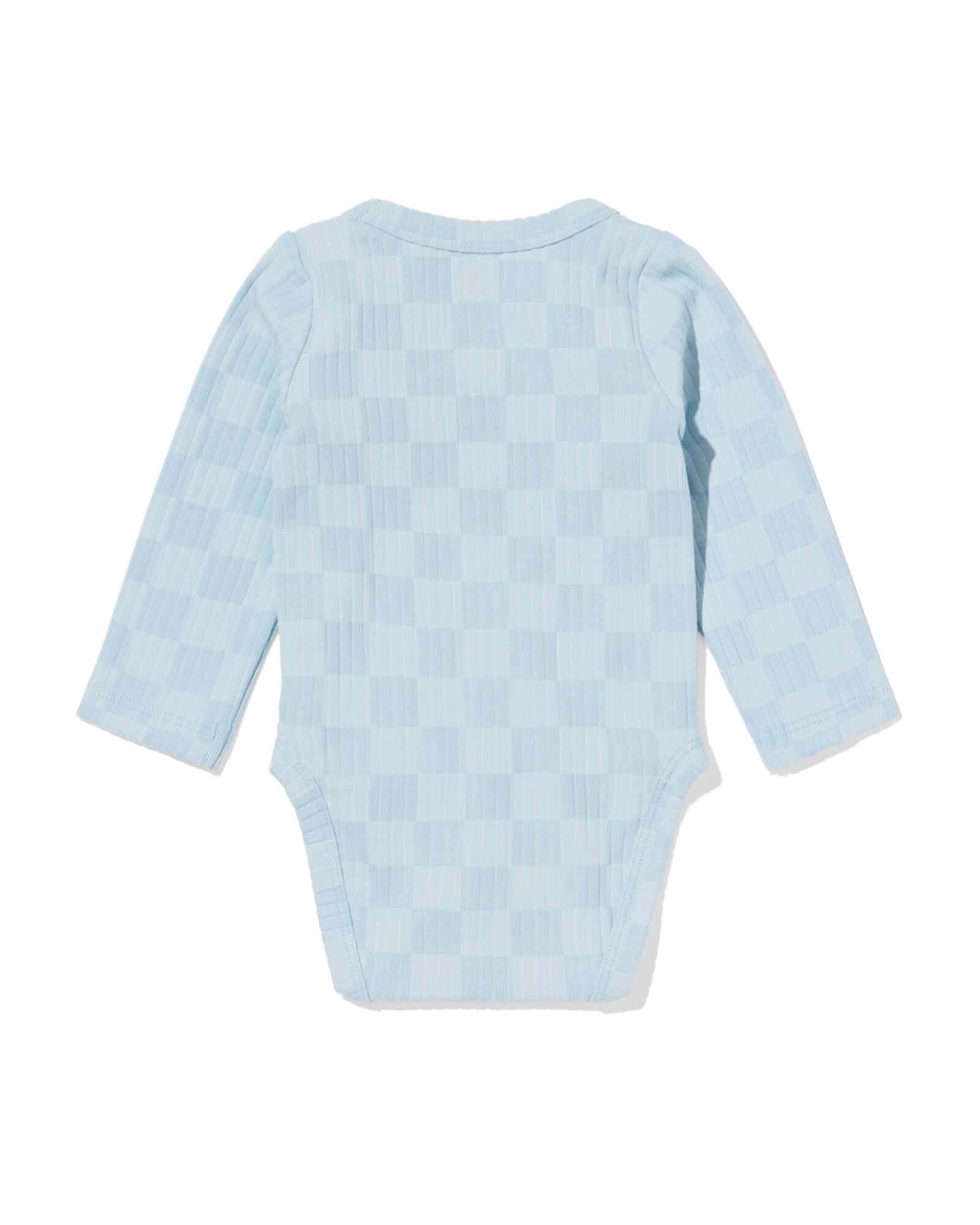 newborn meegroei overslag body rib blokken lichtblauw lichtblauw - 33438020LIGHTBLUE - HEMA