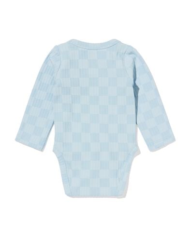 newborn meegroei overslag body rib blokken lichtblauw lichtblauw - 33438020LIGHTBLUE - HEMA