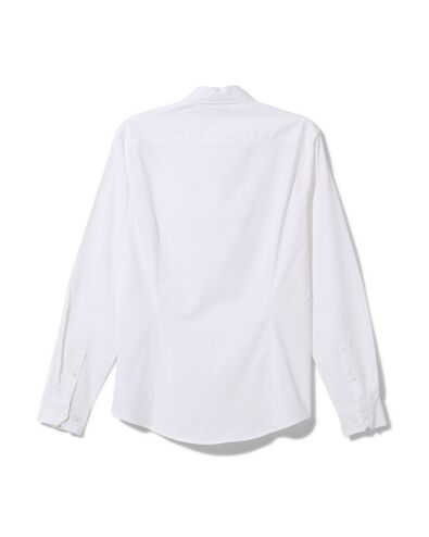 heren overhemd katoen met stretch wit XL - 2100713 - HEMA