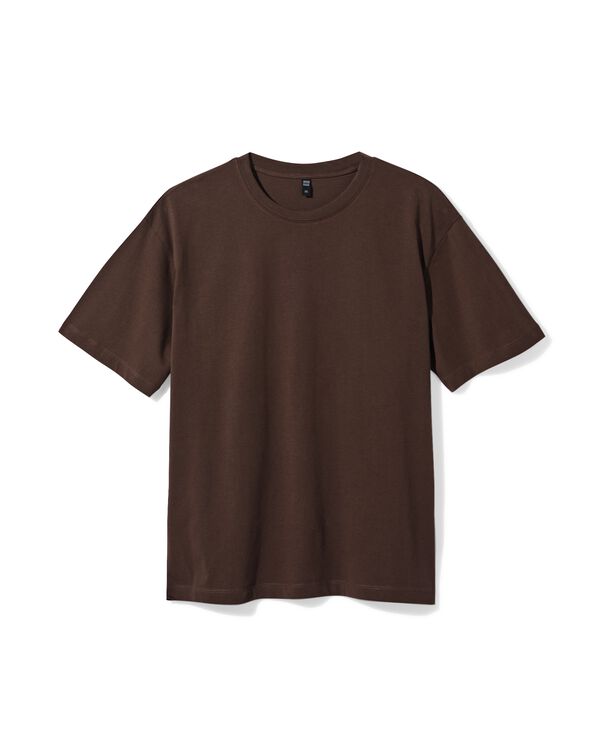 dames T-shirt Do oversized fit donkerbruin donkerbruin - 36210370DARKBROWN - HEMA