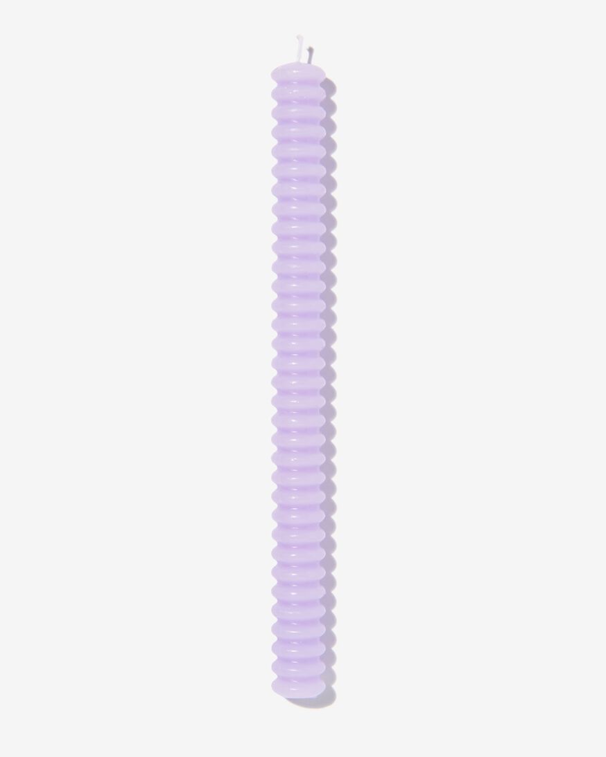 Haushaltskerze, gerippt, Ø 2.1 x 25 cm, violett - 13506042 - HEMA