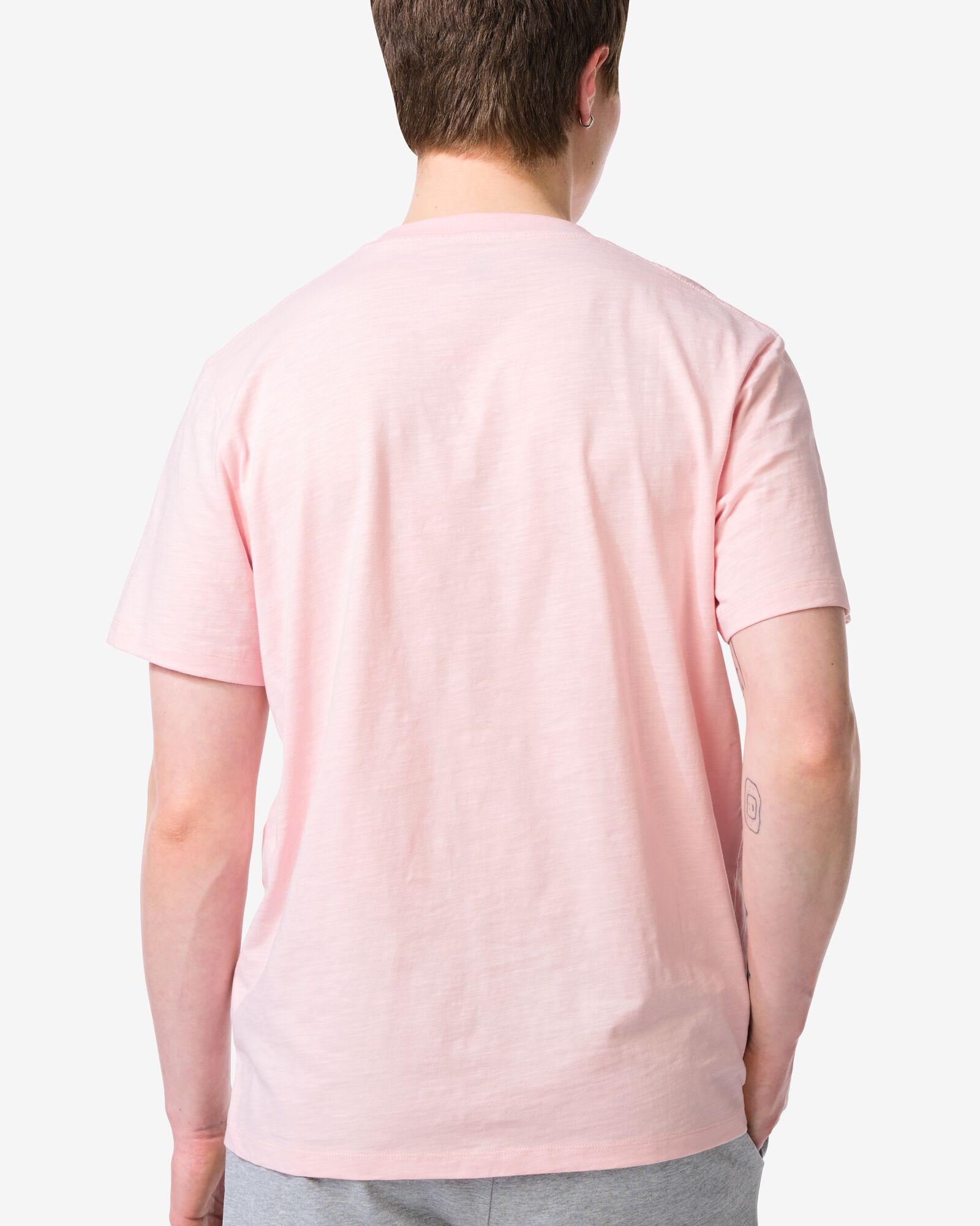 heren T-shirt Jaap slub lichtroze lichtroze - 2178860LIGHTPINK - HEMA