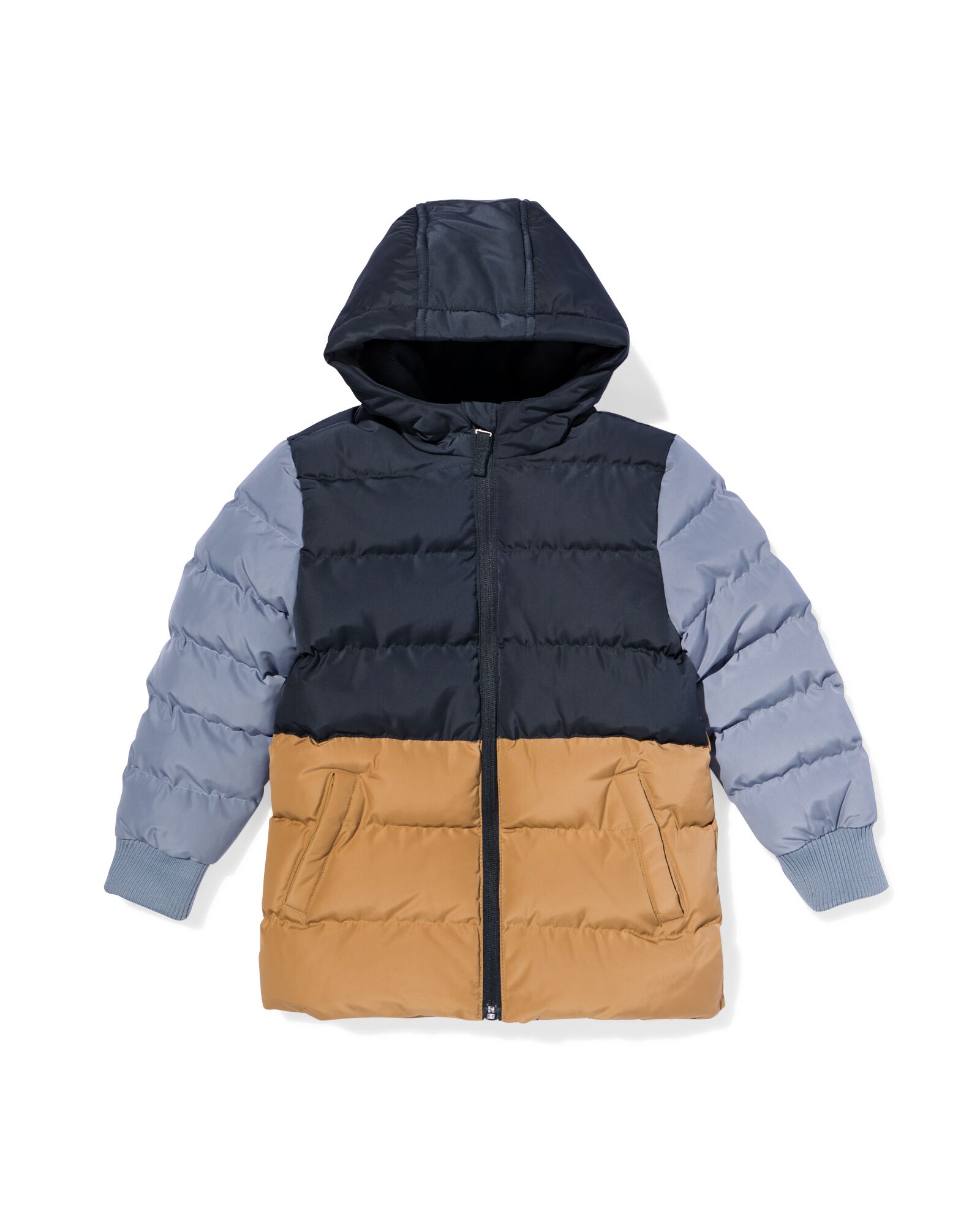 kinderjas kleurblok donkerblauw donkerblauw - 30743905DARKBLUE - HEMA