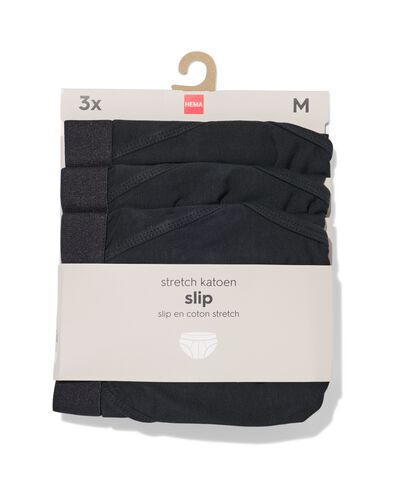 3er-Pack Herren-Slips schwarz schwarz - 1000010251 - HEMA