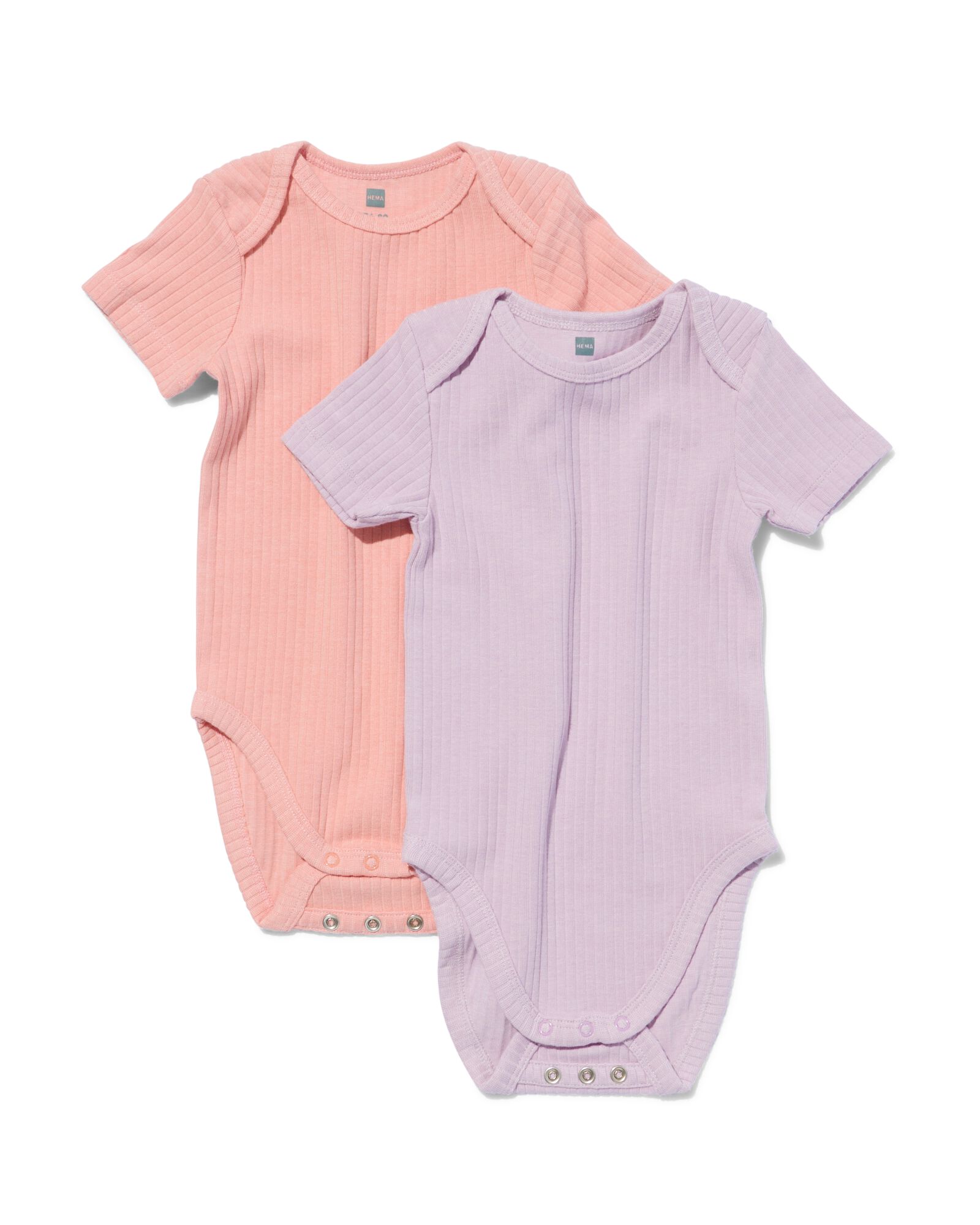 2er-Pack gr&ouml;&szlig;enflexible Baby-Bodys, gerippt, Bambus/Elasthan lila lila - 33308230LILAC - HEMA
