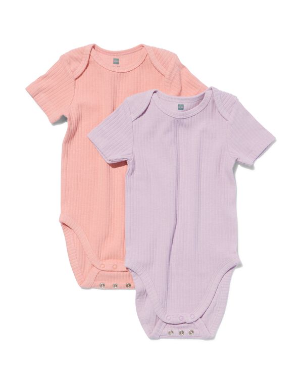2er-Pack gr&ouml;&szlig;enflexible Baby-Bodys, gerippt, Bambus/Elasthan lila lila - 33308230LILAC - HEMA