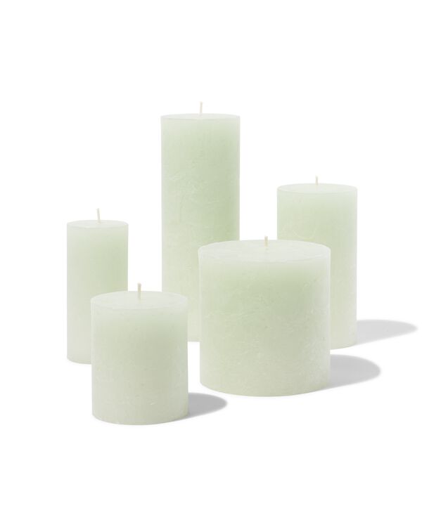 Bougies vertes, grandes bougies de couleur unie, 50x300mm, 4  pièces-92905-168