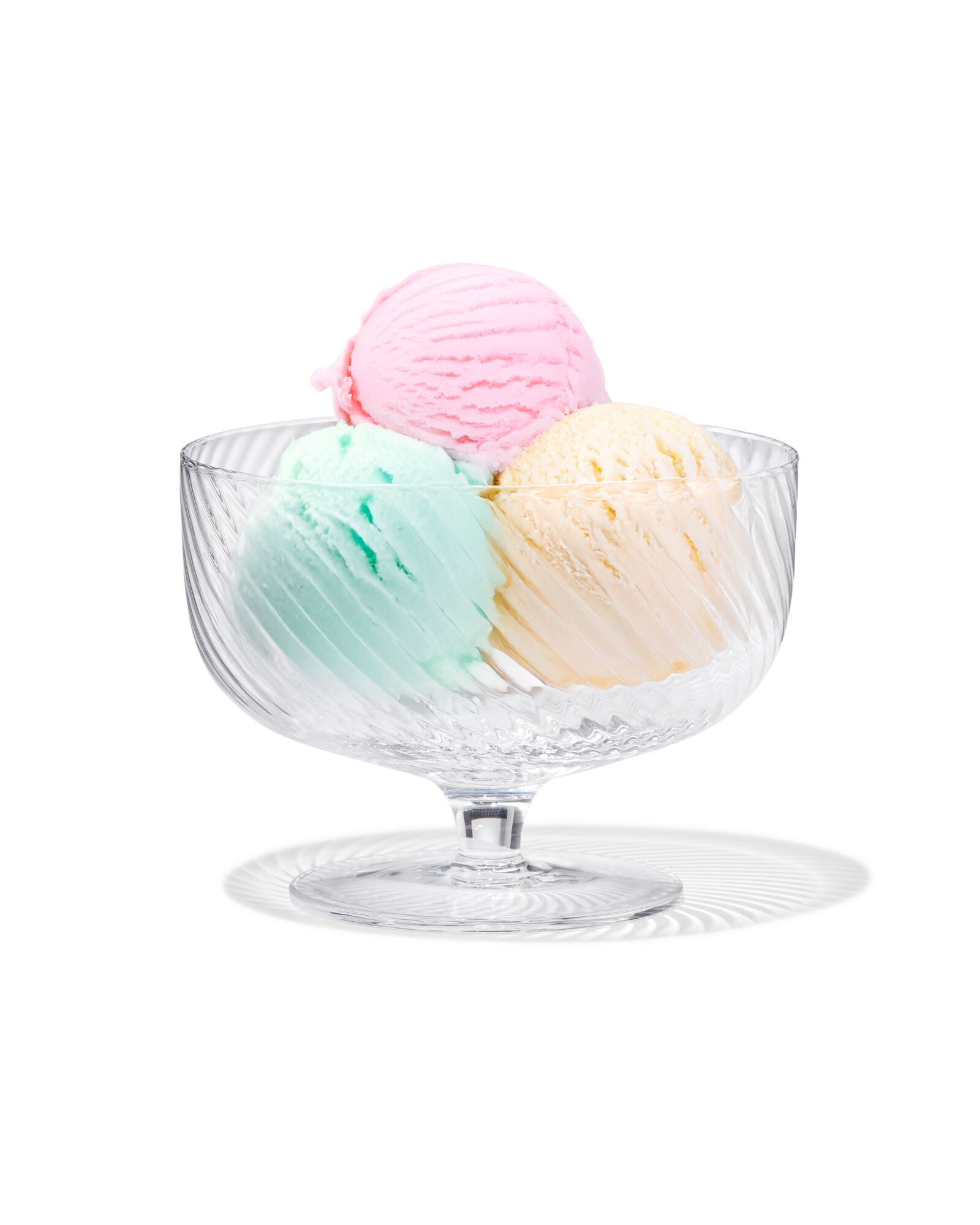 coupe à glace en verre Bergen à relief torsadé - 9401156 - HEMA