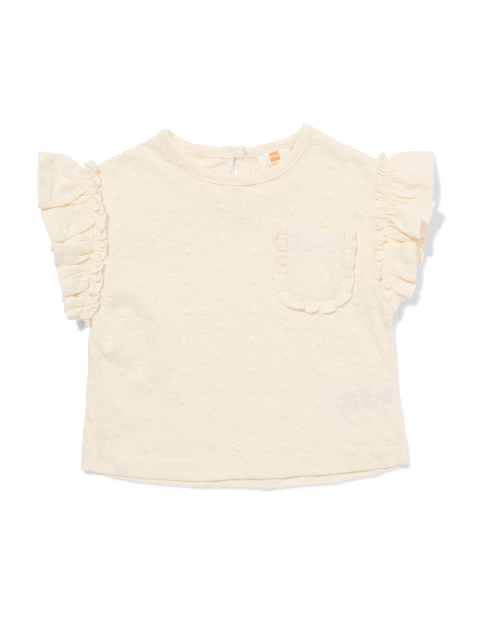 t-shirt b&eacute;b&eacute; jersey broderie blanc cass&eacute; blanc cass&eacute; - 33004380OFFWHITE - HEMA