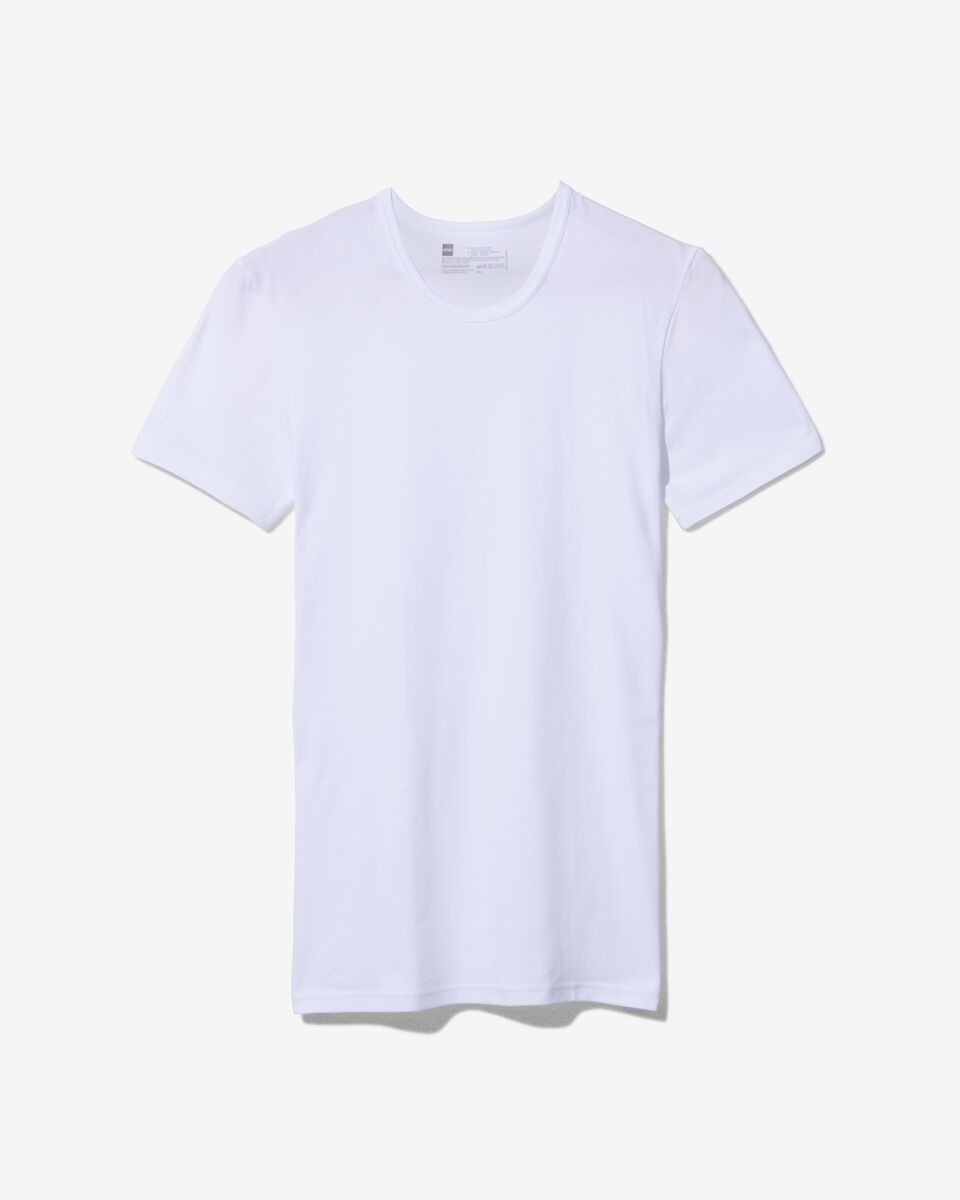 2er-Pack Herren-T-Shirts, Slim Fit, Rundhalsausschnitt, nahtlos weiß - 1000009848 - HEMA