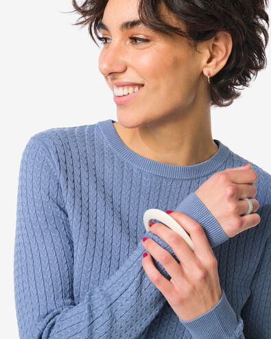 Damen-Pullover, Livia, Zopfmuster blau - 36205320BLUE - HEMA