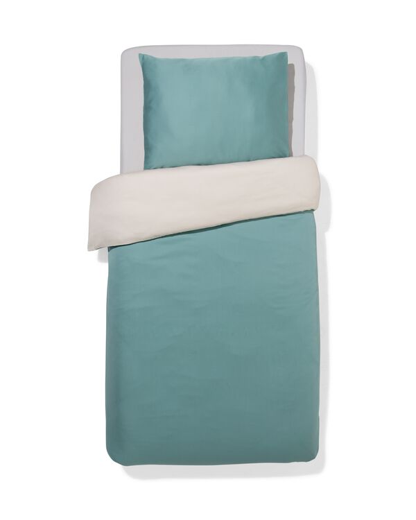housse de couette 140x200/220cm satin vert - 5750152 - HEMA