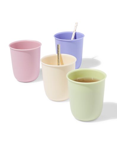 gobelets 280 ml plastique pastel - 4 pi&egrave;ces - 80650226 - HEMA