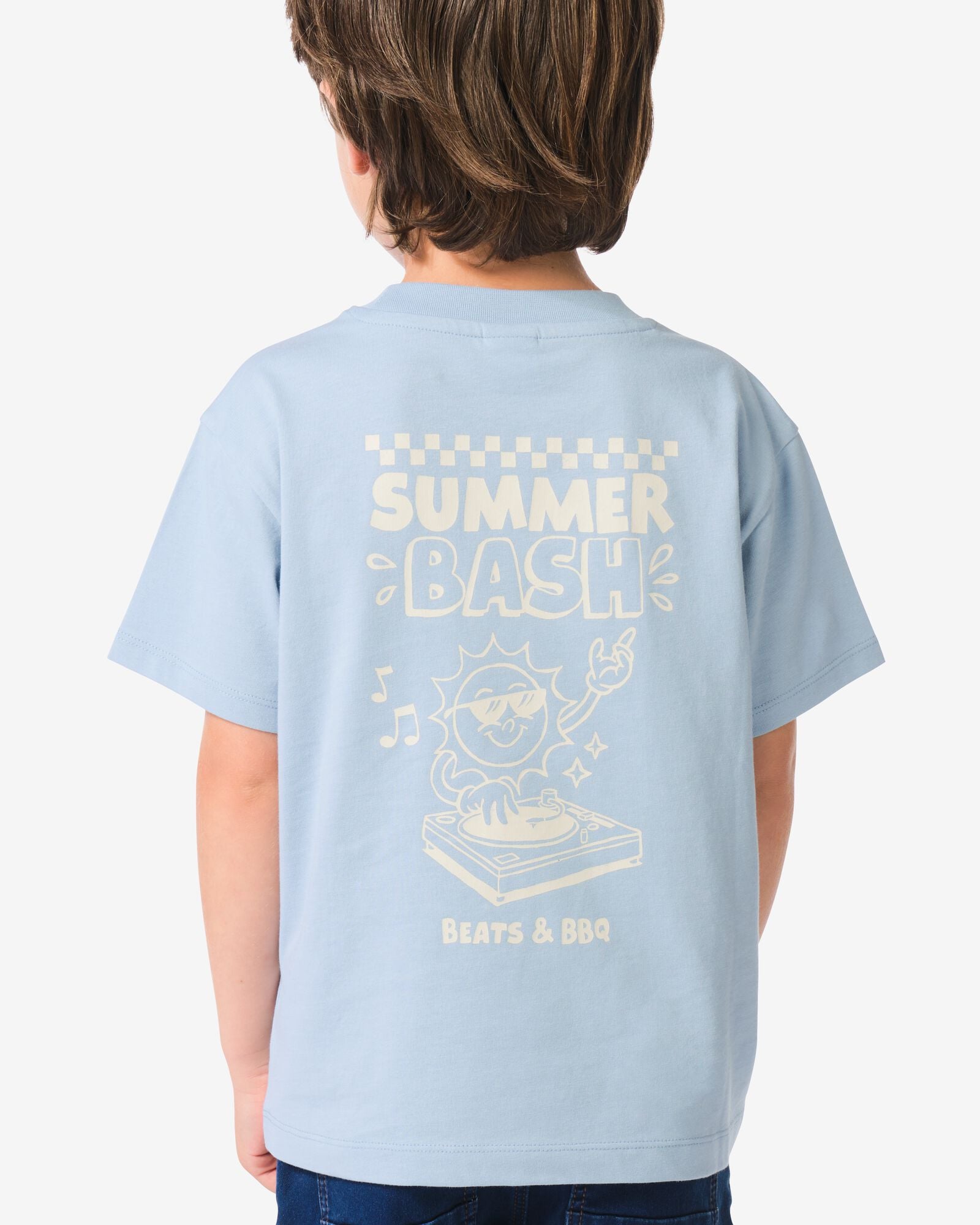 kinder T-shirt grafisch lichtblauw lichtblauw - 30727502LIGHTBLUE - HEMA