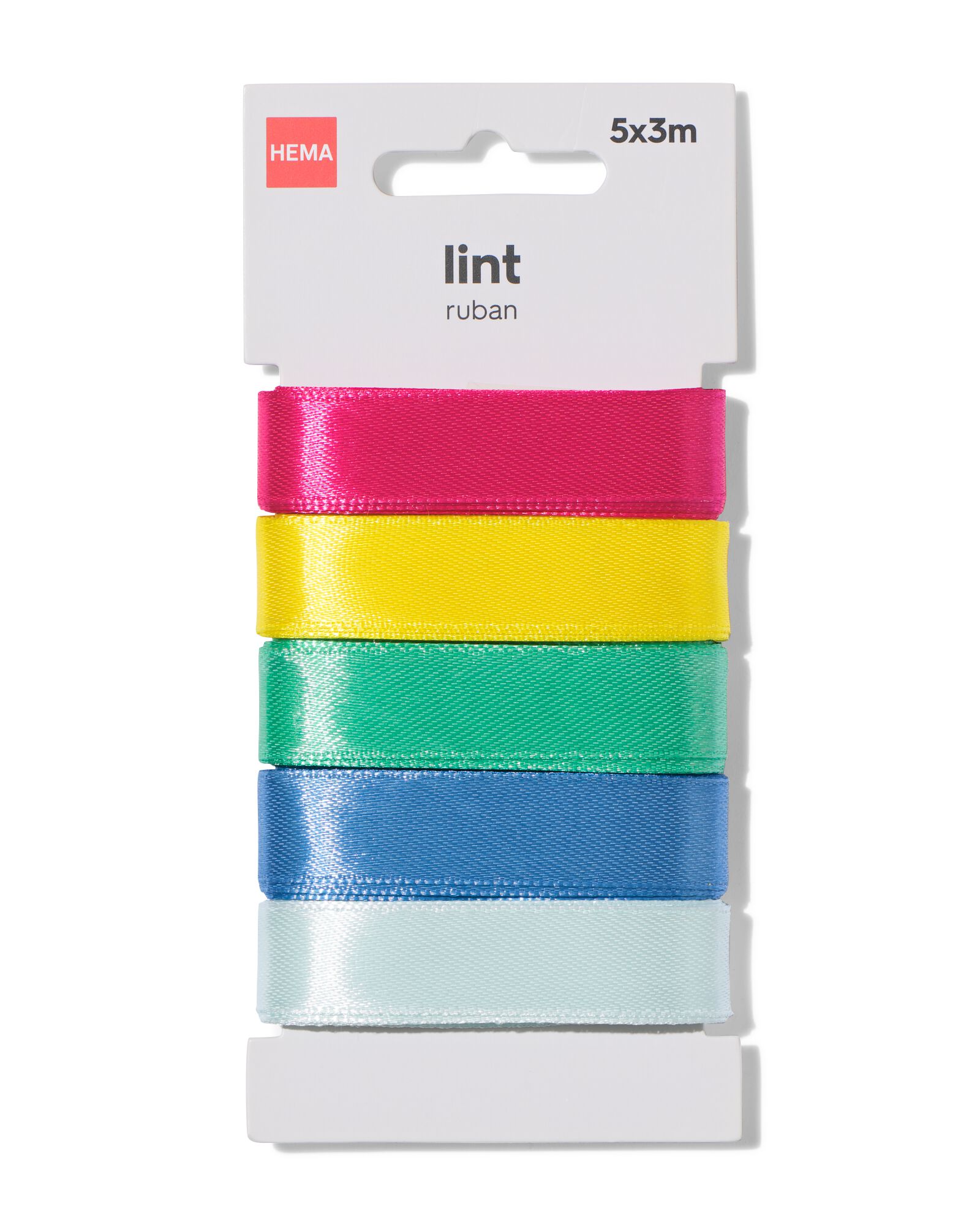 ruban 3 m satin confetti - 5 pi&egrave;ces - 14793312 - HEMA