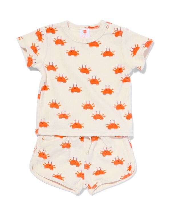 Baby-Set, Frottee, T-Shirt und Shorts, Krabben ecru ecru - 33102650ECRU - HEMA