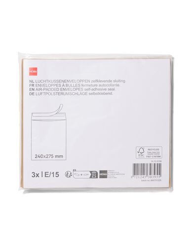 luchtkussenenvelop kraft - 3 stuks - 14100156 - HEMA