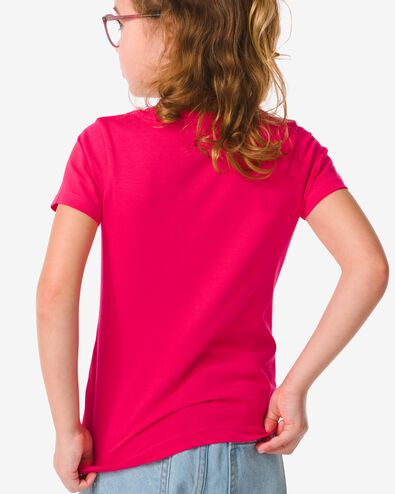 t-shirt enfant - coton bio rose 122/128 - 30832353 - HEMA